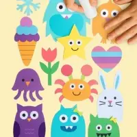 Бумага цветная самоклеящаяся с рисунком, формат А4, 10 листов, 10 цветов, плотность 70 г/м&sup2;