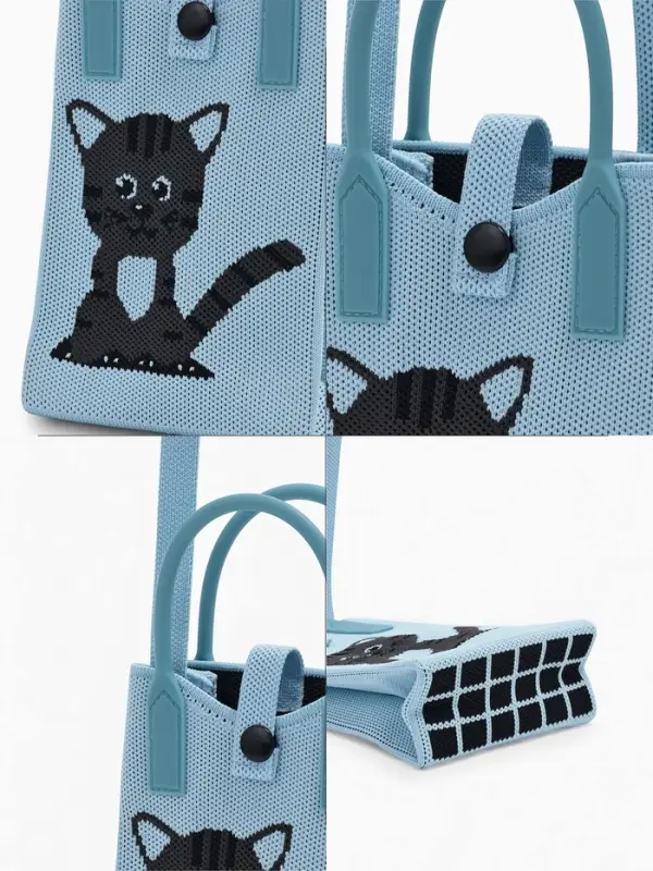 Сумка подр Коты, 12*4*17, отд на кнопке, дл ремень, голубой