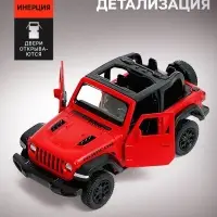 Машина металлическая JEEP WRANGLER, 1:32, инерция, цвет матовый красный