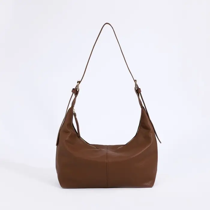 Сумка женская багет на молнии, 32&times;13&times;17 см, светло-коричневая