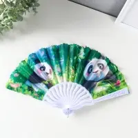 Веер пластик, текстиль "Панда в цветочном саду" МИКС 23 см Веер пластик, текстиль "Панда в цветочном саду" МИКС 23 см