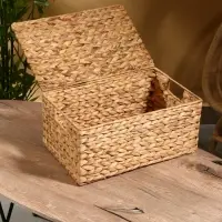 Корзинка прямоугольная с крышкой, 40×25×18 см, водный гиацинт Корзинка прямоугольная с крышкой, 40×25×18 см, водный гиацинт