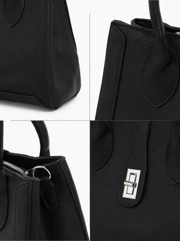 Сумка женская тоут TEXTURA на молнии, 31&times;11&times;21 см, чёрная