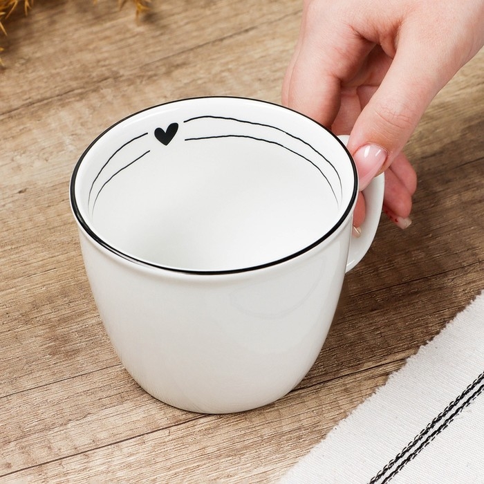 Кружка керамическая «С любовью», 400 мл, цвет белый Кружка керамическая «С любовью», 400 мл, цвет белый
