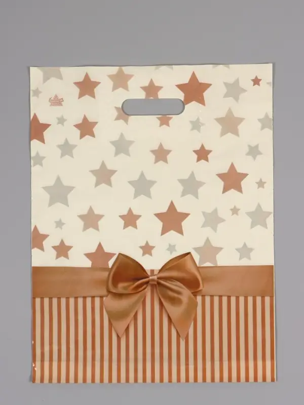 Пакет &laquo;Звезды в подарок&raquo;, полиэтиленовый с вырубной ручкой, 31&times;40 см, 60 мкм
