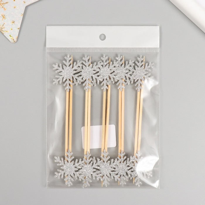 Топпер для творчества Топпер для творчества "Серебряная снежинка", 11 см (набор 10 шт)