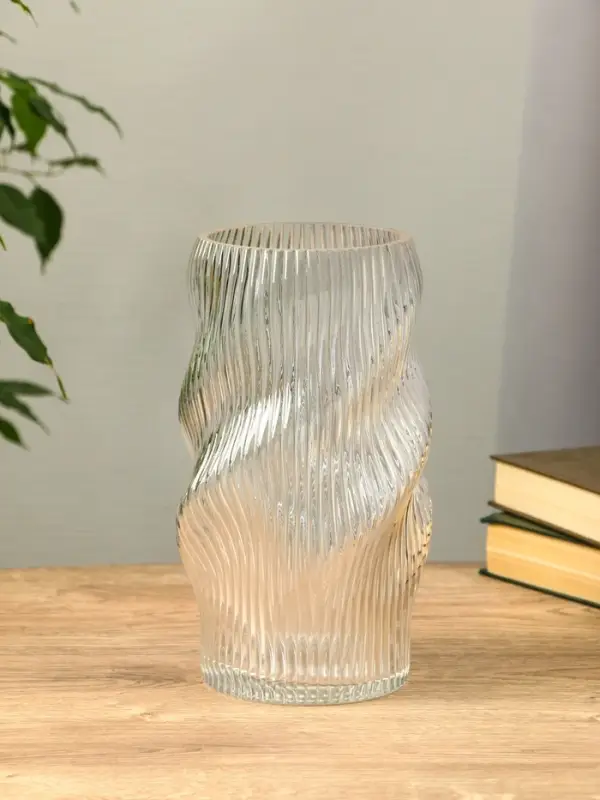 Ваза стекло настольная  Ваза стекло настольная "Венди" 24,5х13х11 см, прозрачный