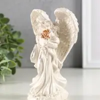 Фигура гипс "Ангел с крыльями" 15х7 см, перламутр