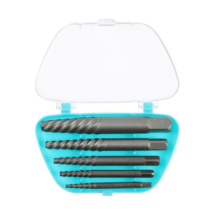 Набор экстракторов ТУНДРА, 5 шт., 45 сталь, крупная левая резьба, диапазон М3-М18 Набор экстракторов ТУНДРА, 5 шт., 45 сталь, крупная левая резьба, диапазон М3-М18