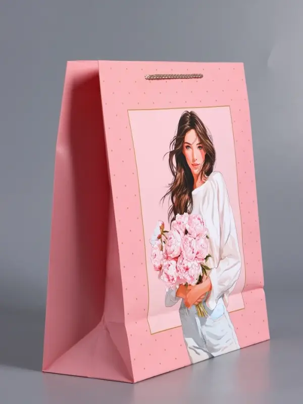 Пакет подарочный ламинированный, "Каждое мгновенье-счастье" 26 х 12 х 32 см