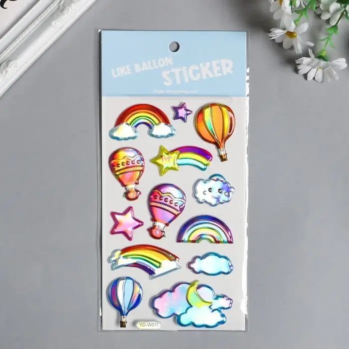 Наклейка пластик голография Наклейка пластик голография "Космос" МИКС 23х11 см