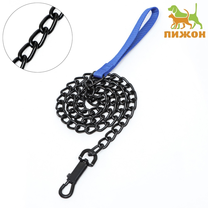 Поводок металлический, 120 см х 4 мм, черный Поводок металлический, 120 см х 4 мм, черный