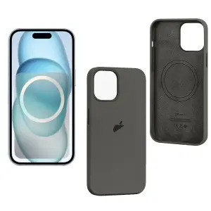 Чехол для iPhone 15 Silicone Case 100% ORG (MagSafe + анимация NFC) c LOGO Clay