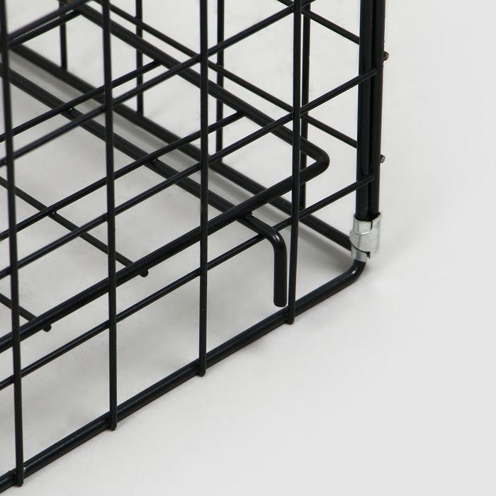 Корзина-накопитель складная, на колесах, 1 полка, 40×40×80 см, цвет чёрный Корзина-накопитель складная, на колесах, 1 полка, 40×40×80 см, цвет чёрный