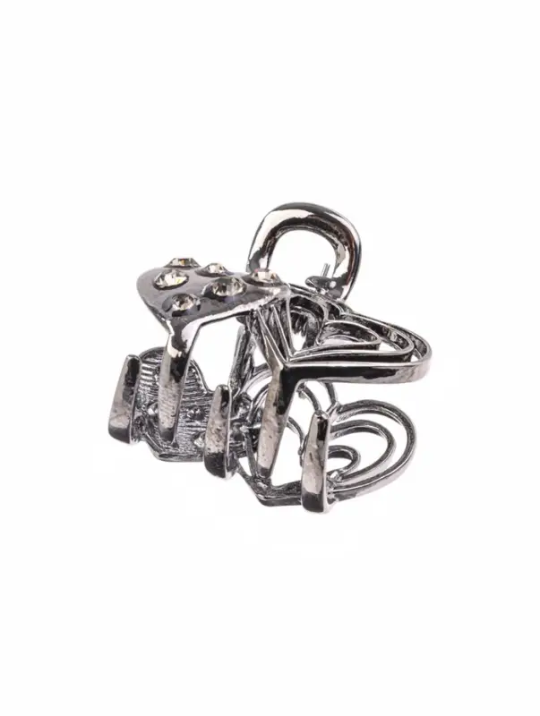 Крабик для волос &laquo;Оливия&raquo;, сердца, 2.5 см, чёрный