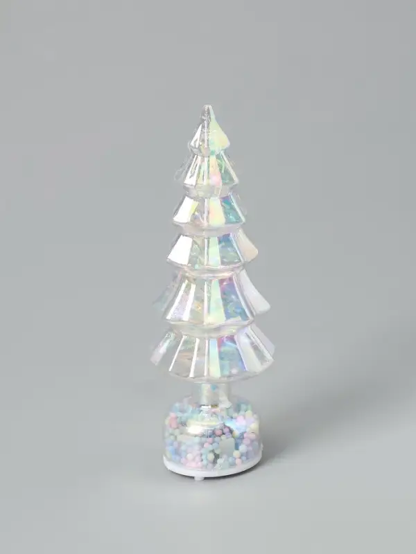 Фигура светодиодная  Фигура светодиодная "Елочка блестящая", 4 LED, 14,5х5,5 см, от бат. 3xAG13, Т/БЕЛЫЙ