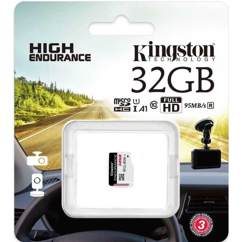 Карта памяти microSDHC Kingston High Endurance, 32 Гб, UHS-I Class 10 U1 A1