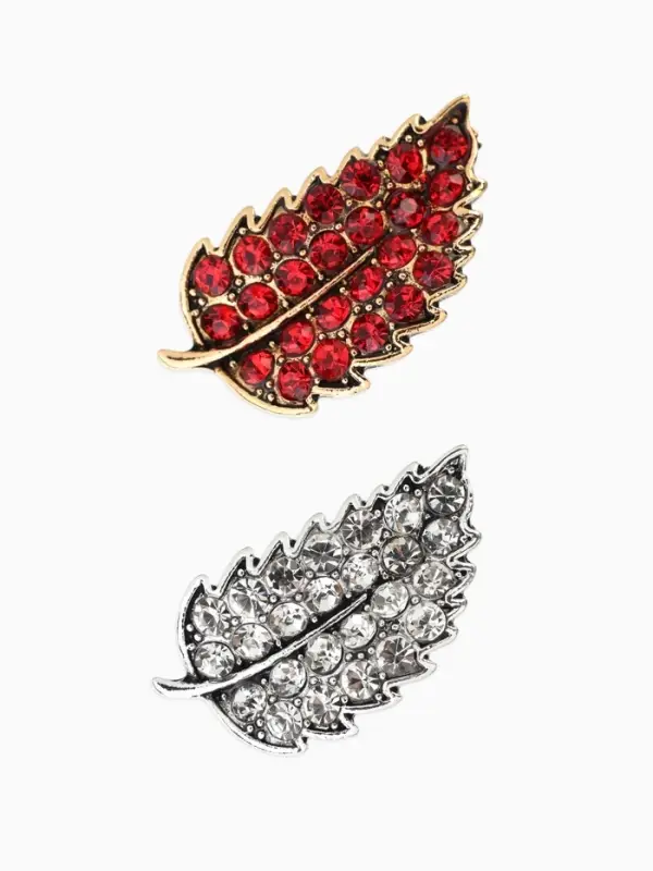 Брошь "Листик" маленький,  (фас 12шт), цвет МИКС