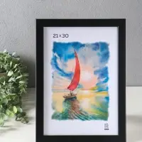 Фоторамка для фото 21&times;30 см, FIBO, мдф, (пластиковый экран), чёрный