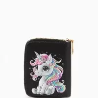 Кошелёк на молнии &laquo;Выбражулька&raquo;, 8.5&times;2.5&times;10.5 см, с принтом, чёрный