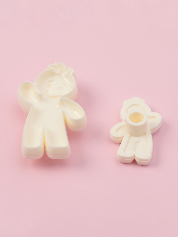 Печати для теста и мастики Доляна «Пряничный человек», набор 2 шт, пластик, молочные Печати для теста и мастики Доляна «Пряничный человек», набор 2 шт, пластик, молочные