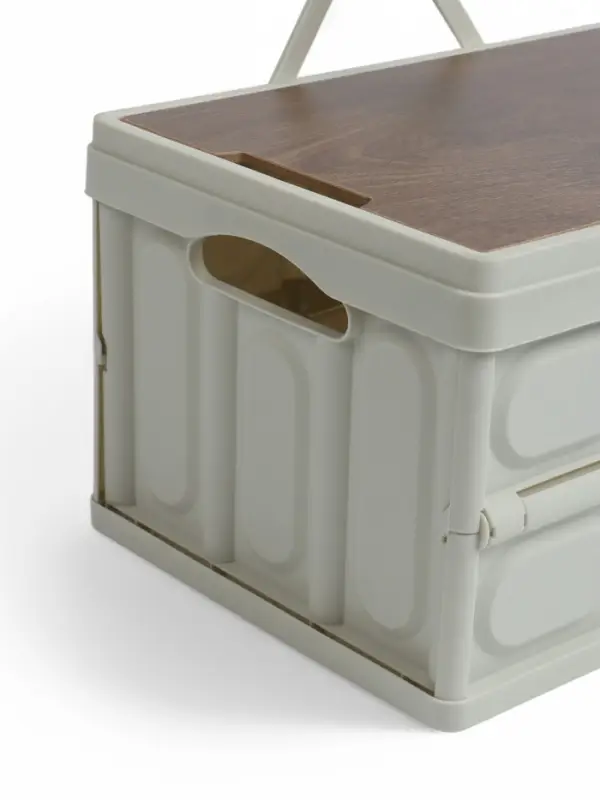 Стол - корзина maclay 2 в 1, складная, 15 л, 33&times;22&times;17/4.5 см, светло-серая