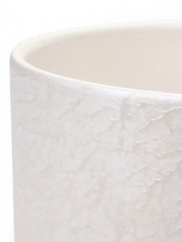 Горшок цветочный с поддоном 3 л, d18/h15,5 см белый керамика, Горшок цветочный с поддоном 3 л, d18/h15,5 см белый керамика, "Перл" (М)