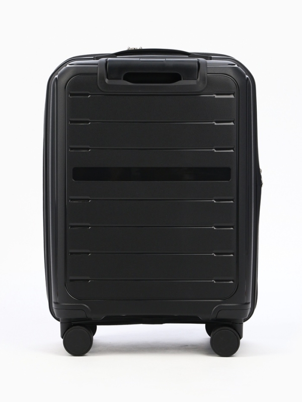 Чемодан 20 Чемодан 20", PP, 38*22*56, отд на молнии, отд/ноут, код замок, 4 колеса, черный