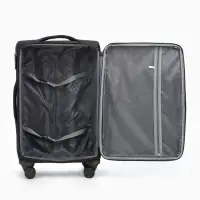 Чемодан на колёсах TEXTURA, кодовый замок, с увеличением, 42&times;26&times;68 см, 24", чёрный