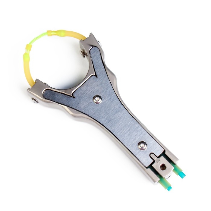 Рогатка металлическая Рогатка металлическая "Чешуя" со жгутом для стрельбы стрелами, 13 см, серебристая