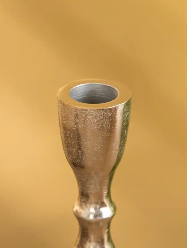 Подсвечник "Оттепель" алюминий 16 см, цв. серебро