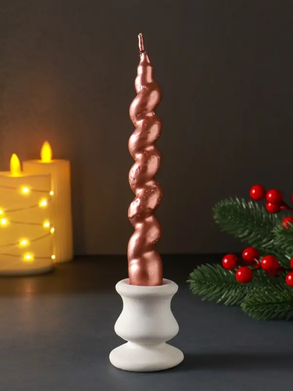 Свеча витая Свеча витая "LUXURY" 25*180 мм, лакированная, капучино