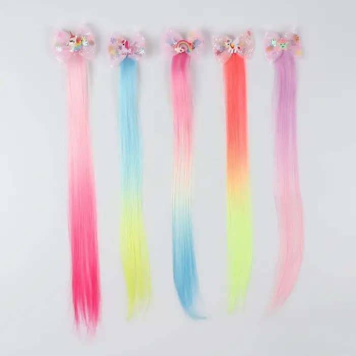 Локон накладной «Бантик», прямой волос, на заколке, 32 см, цвет МИКС