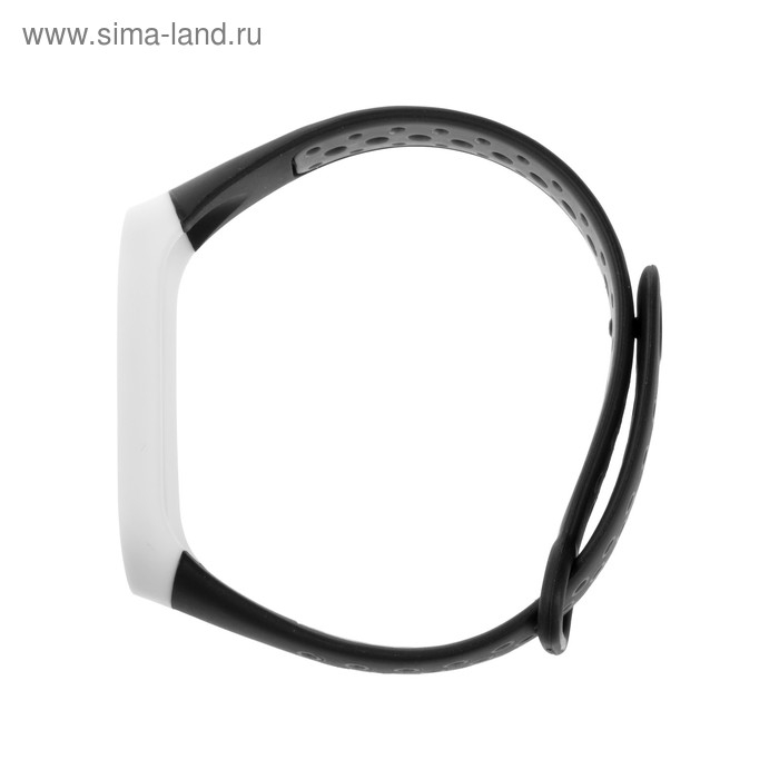 Ремешок для фитнес-браслета Mi Band 3/4 Luazon, с перфорацией, черно-белый Ремешок для фитнес-браслета Mi Band 3/4 Luazon, с перфорацией, черно-белый