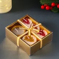 Набор свечей новогодних 5 шт. &laquo;Ёлочки и свеча в подсвечнике&raquo;, 12&times;10&times;4 см
