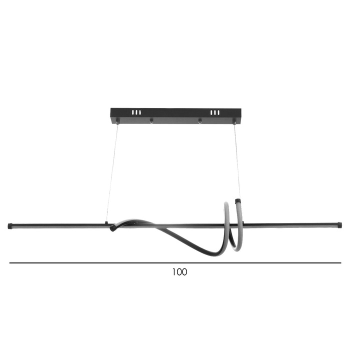 Светильник Светильник "Изгибы" LED 32Вт 6000К чёрный 100х18-110 см