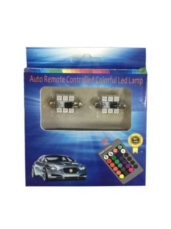 Автомобильная лампа с пультом, светодиодная C5W, 12 В, 6 SMD, 36 мм, набор 2 шт.