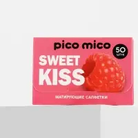 Матирующие салфетки с экстрактом малины, 50 шт., PICO MICO