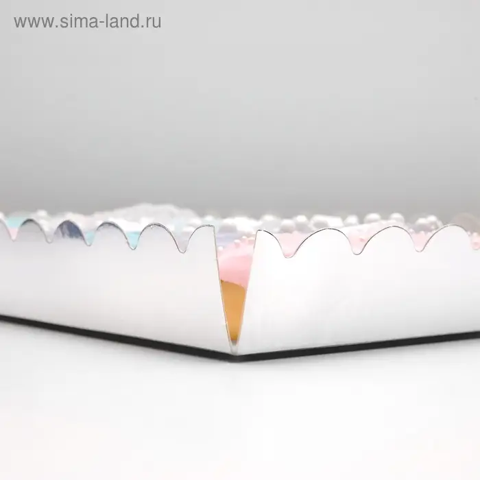 Коробочка для печенья с PVC крышкой, серебряная, 22 х 15 х 3 см Коробочка для печенья с PVC крышкой, серебряная, 22 х 15 х 3 см