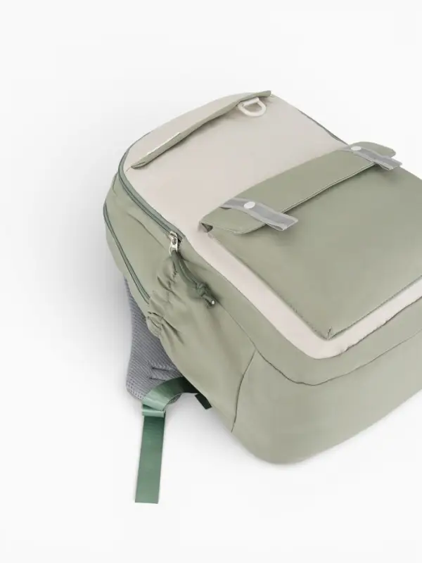 Рюкзак 31*14*44 см, 2 отд. 3 н/карм+пенал, Комби олив/бел