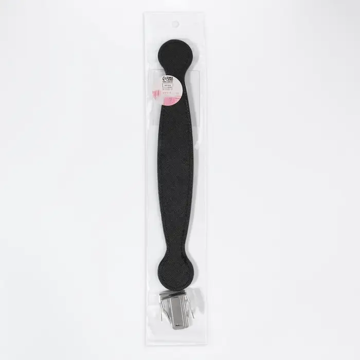 Ручка для сумки, 2 крепления на прокол, 22 × 3 × 0,4 см, цвет чёрный/серебряный Ручка для сумки, 2 крепления на прокол, 22 × 3 × 0,4 см, цвет чёрный/серебряный