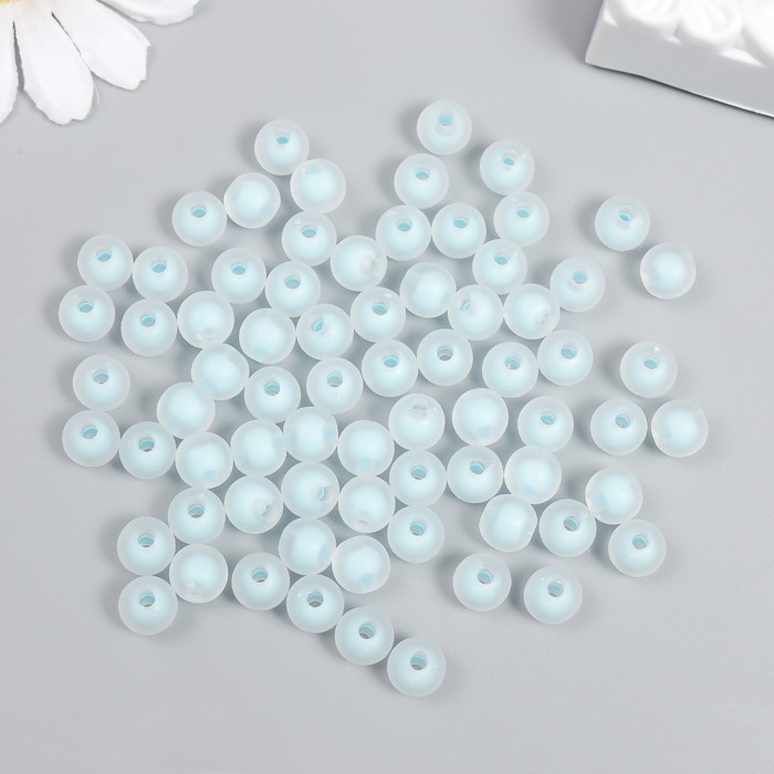 Бусины пластик Бусины пластик "Голубые" матовые набор 20 гр d=0,8 см