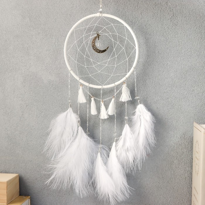 Ловец снов Ловец снов "Кисточки с белыми пёрышками" 40х15 см