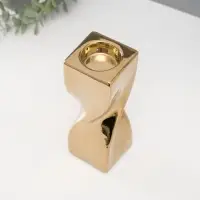 Подсвечник на 1 свечу &laquo;Изгиб&raquo;, d=3.5 см, золото, 6.5&times;6.5&times;17.5 см