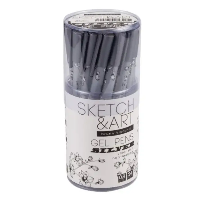 Ручка гелевая SKETCH&ART UniWrite.SILVER, 0,8 мм, серебряный