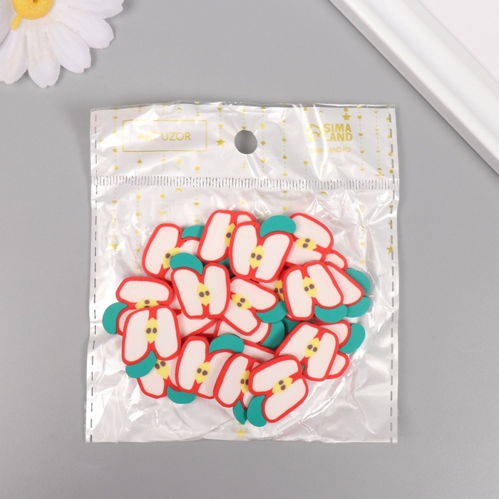 Декор для творчества Декор для творчества "Яблочки красные в разрезе" набор 20 гр 0,3х1,9х1,9 см