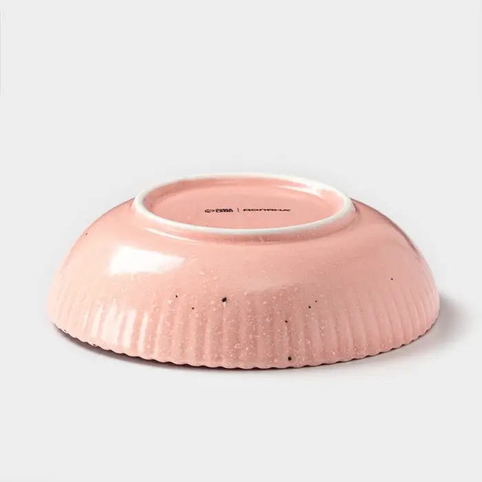 Тарелка глубокая Доляна &laquo;Коралл&raquo;, 700 мл, d=18.2 см, фарфор, розовая