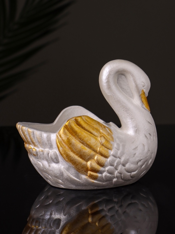 Кашпо Кашпо "Лебедь" 9х10х6 см, перламутр