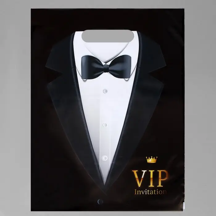 Пакет Пакет "Смокинг VIP", полиэтиленовый, с вырубной ручкой, 30 х 40 см, 50 мкм