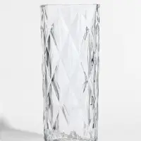 Ваза &laquo;Шерри&raquo;, крупные ромбы, 23.5&times;9.5 см, стекло, прозрачная